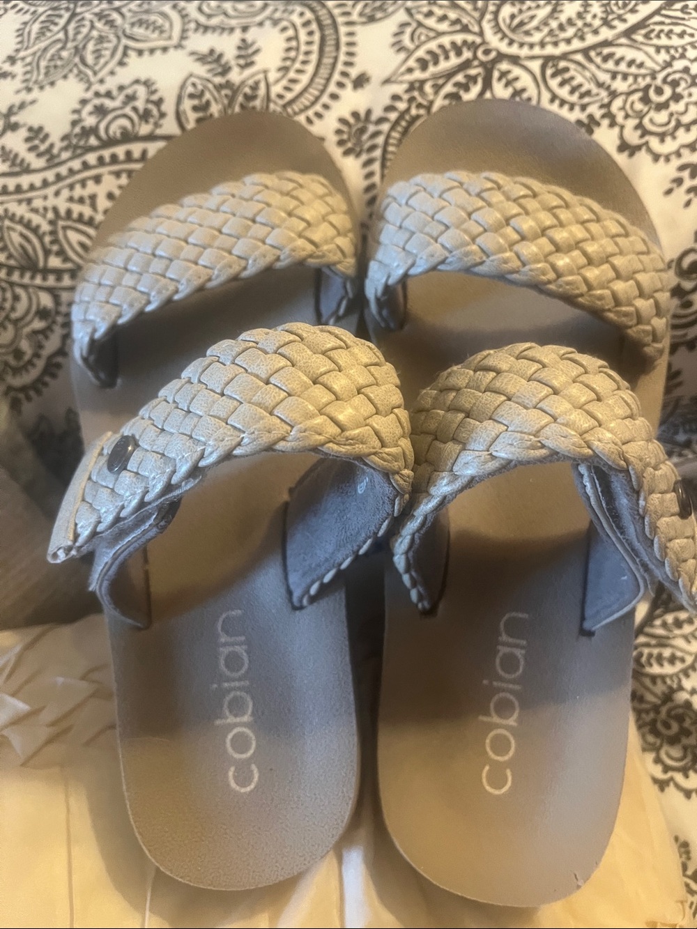 Like New Cobian Women's Braided Bounce Sandals in Light Beige